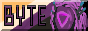 enby flag with 'Byte' written on it, and a botsona with purple visor and hair cables